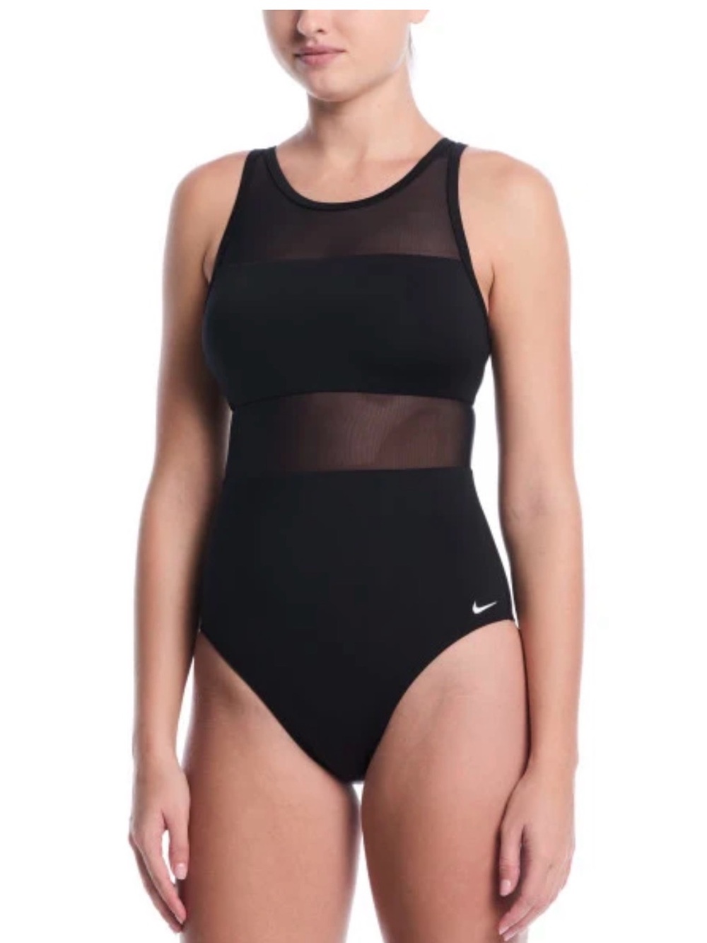 Nike Women's Swim Mesh V-Back One Piece Swimsuit Size M NWT